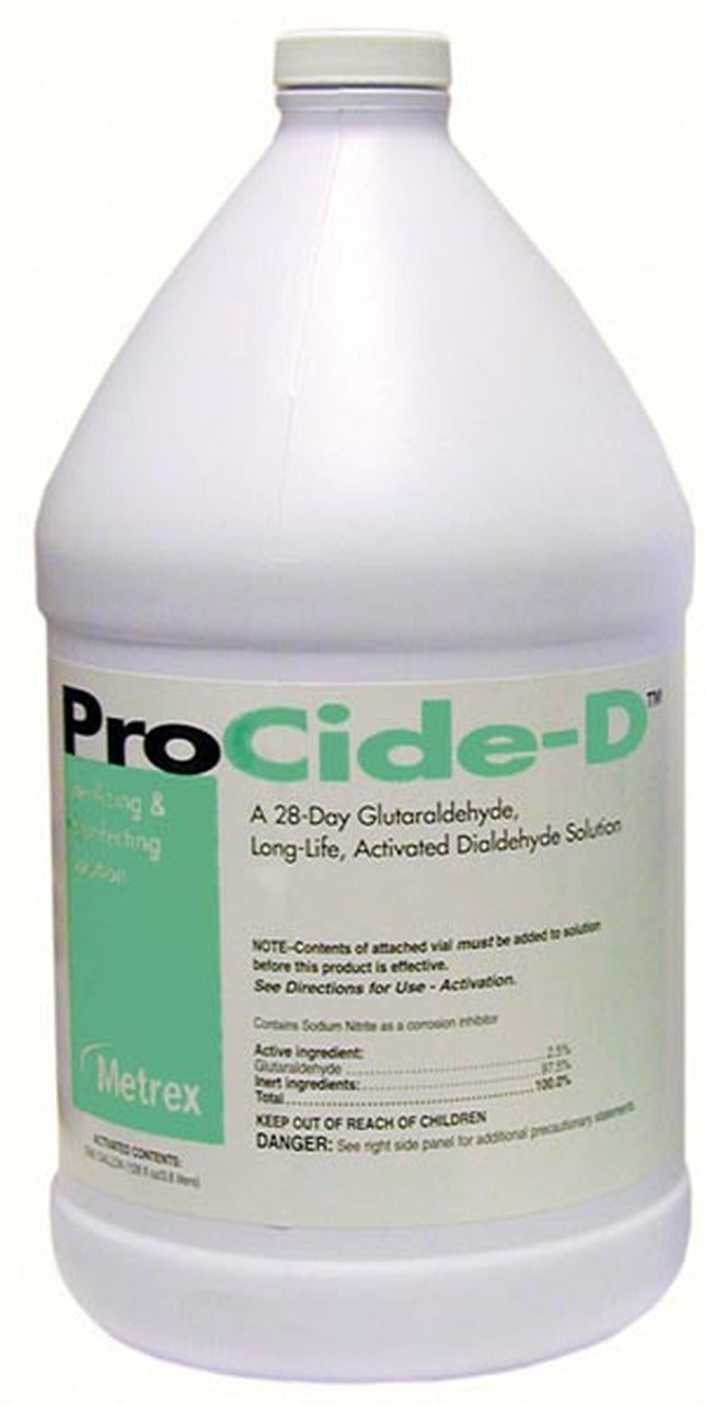 Metrex 10-2860 ProCide-D 28 Day Sterilizing & Disinfecting Solution 2.5% Glutaraldehyde 1 Gallon 4/Pk Metrex 10-2860 ProCide-D 28 Day Sterilizing & Disinfecting Solution 2.5% Glutaraldehyde 1 Gallon 4/Pk
